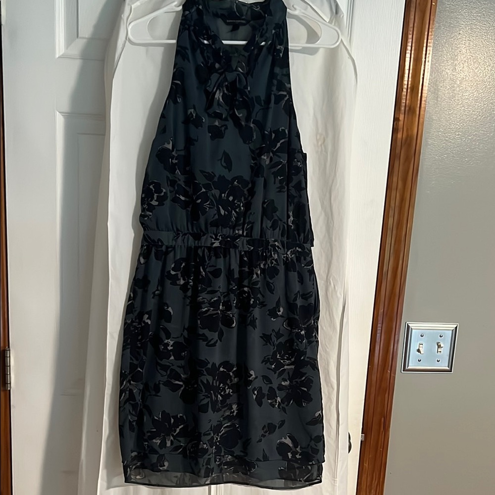Banana Republic Navy Blue Halter Tie Neck Cocktail Dress